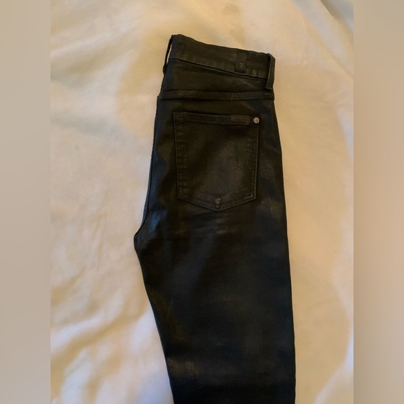 NWOT 7 FOR ALL MANKIND B(AIR) High Waisted Ankle Skinny Jean in Coated Black 27 - Picture 10 of 16